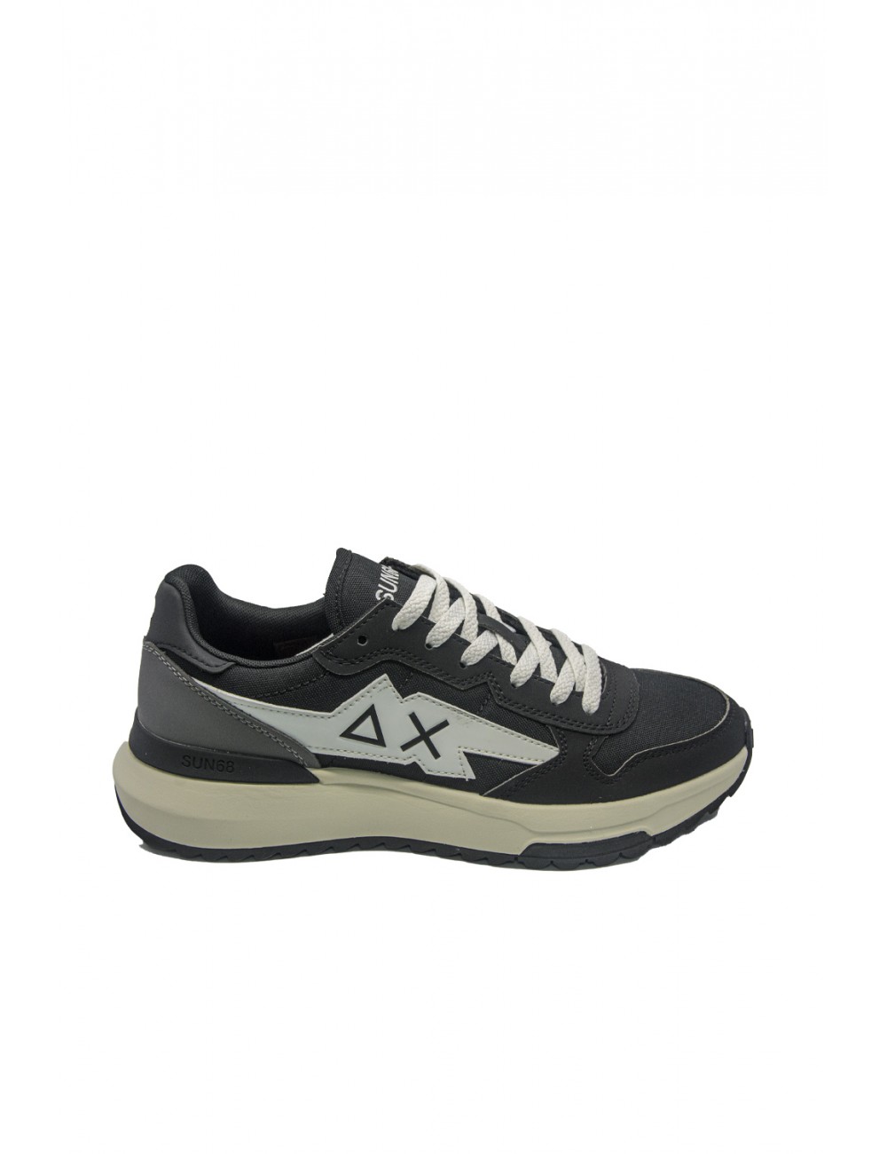 scarpe sun68 UOMO 11 NERE - NIKI 2.0 SOLID vista laterale
