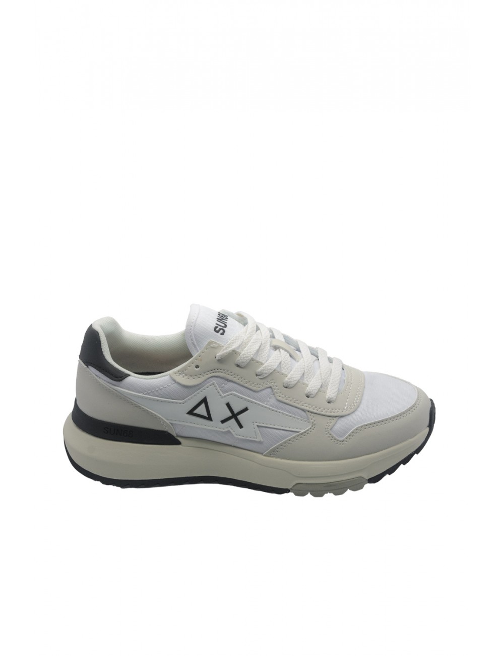 scarpe sun68 UOMO 01 BIANCHE - NIKI 2.0 SOLID vista laterale