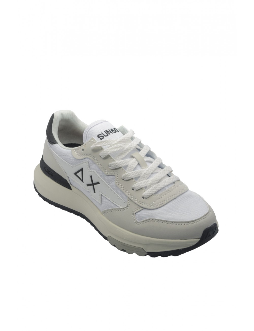 scarpe sun68 UOMO 01 BIANCHE - NIKI 2.0 SOLID vista laterale