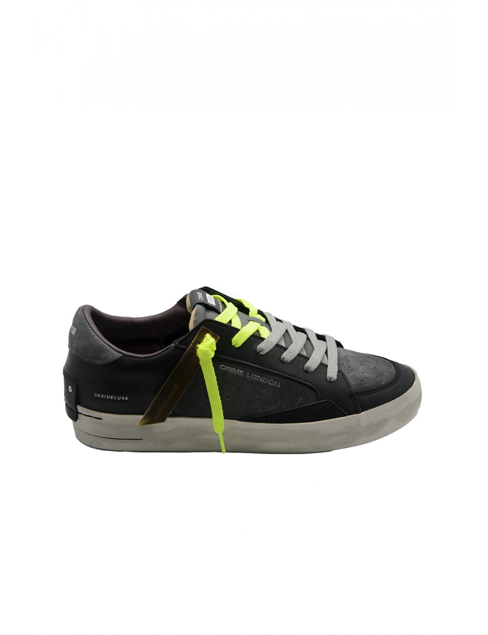 scarpe crime london UOMO NERE E GRIGIE - SK8 DELUXE - 11103AA8.33 vista laterale