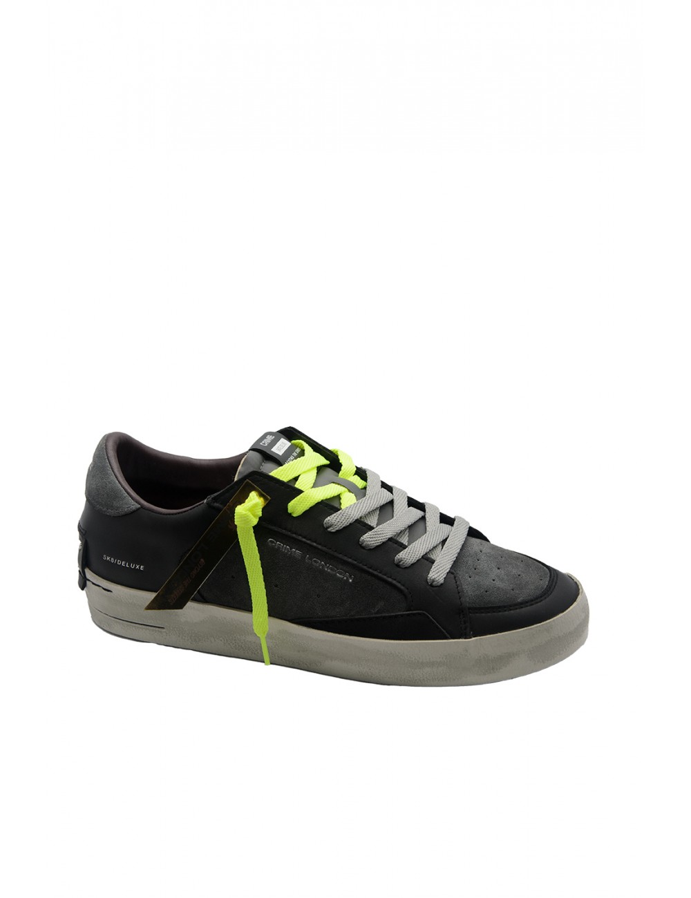 scarpe crime london UOMO NERE E GRIGIE - SK8 DELUXE - 11103AA8.33 vista laterale