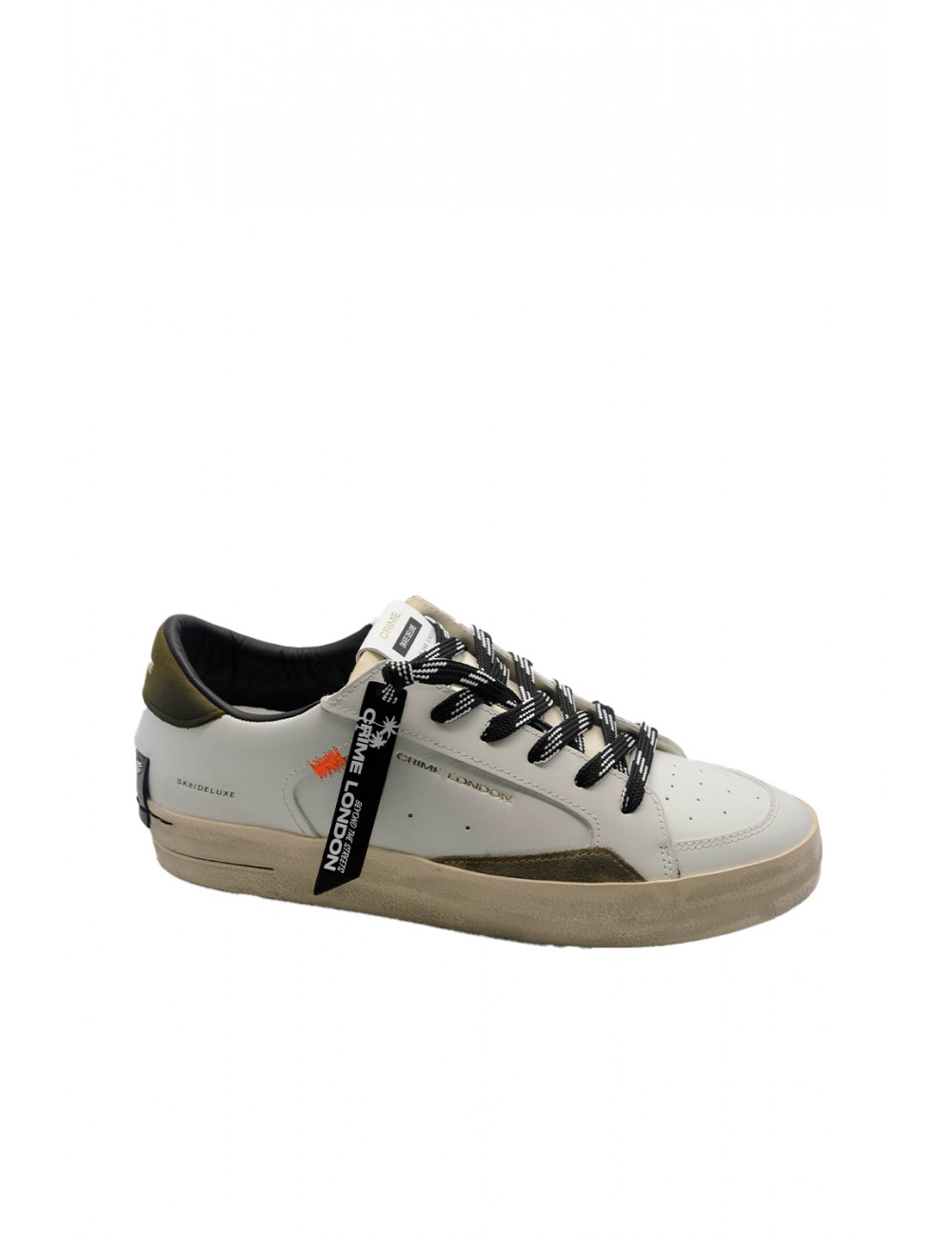 scarpe crime london UOMO BIANCHE - SK8 DELUXE - 11109AA8.10 vista laterale