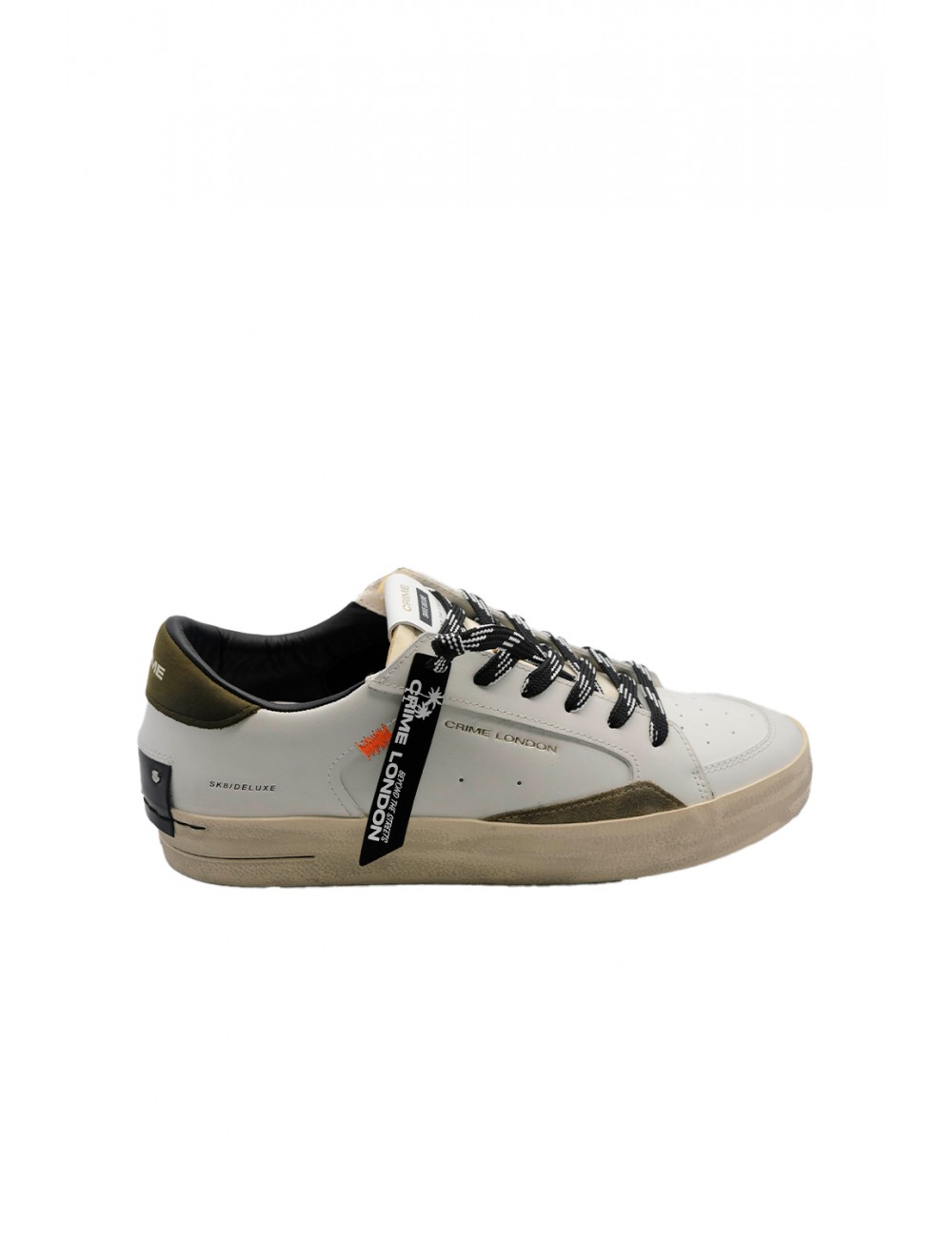 scarpe crime london UOMO BIANCHE - SK8 DELUXE - 11109AA8.10 vista laterale