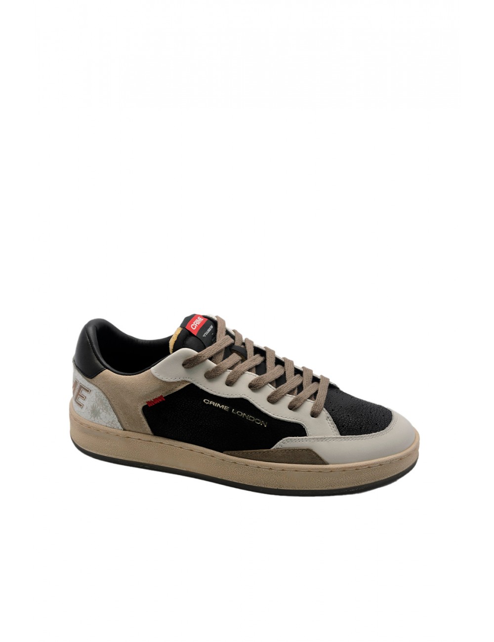 scarpe crime london UOMO NERE E BIANCHE - CHELSEA - 11205AA8.68 vista laterale