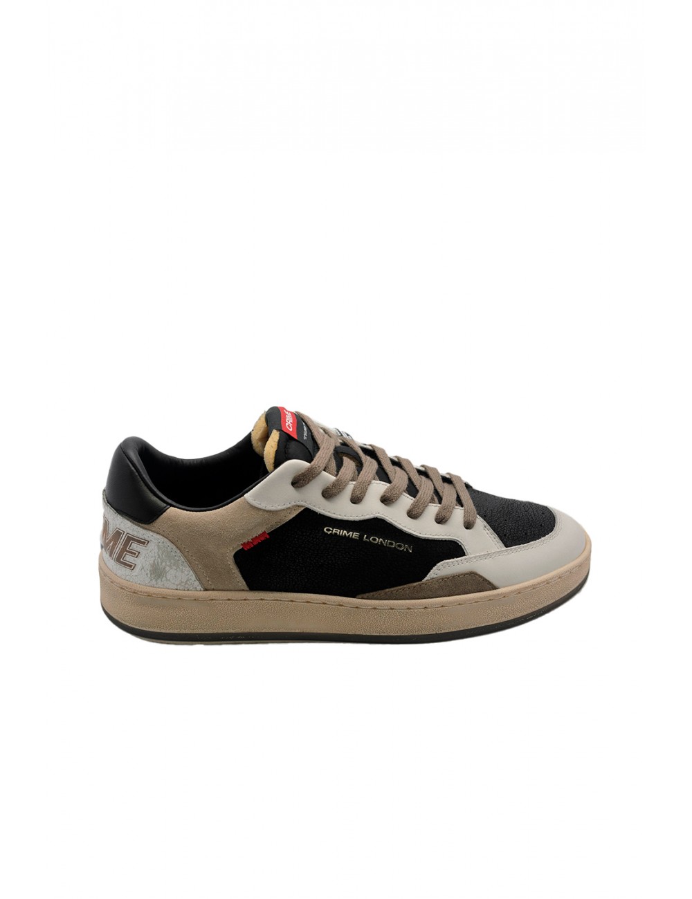 scarpe crime london UOMO NERE E BIANCHE - CHELSEA - 11205AA8.68 vista laterale