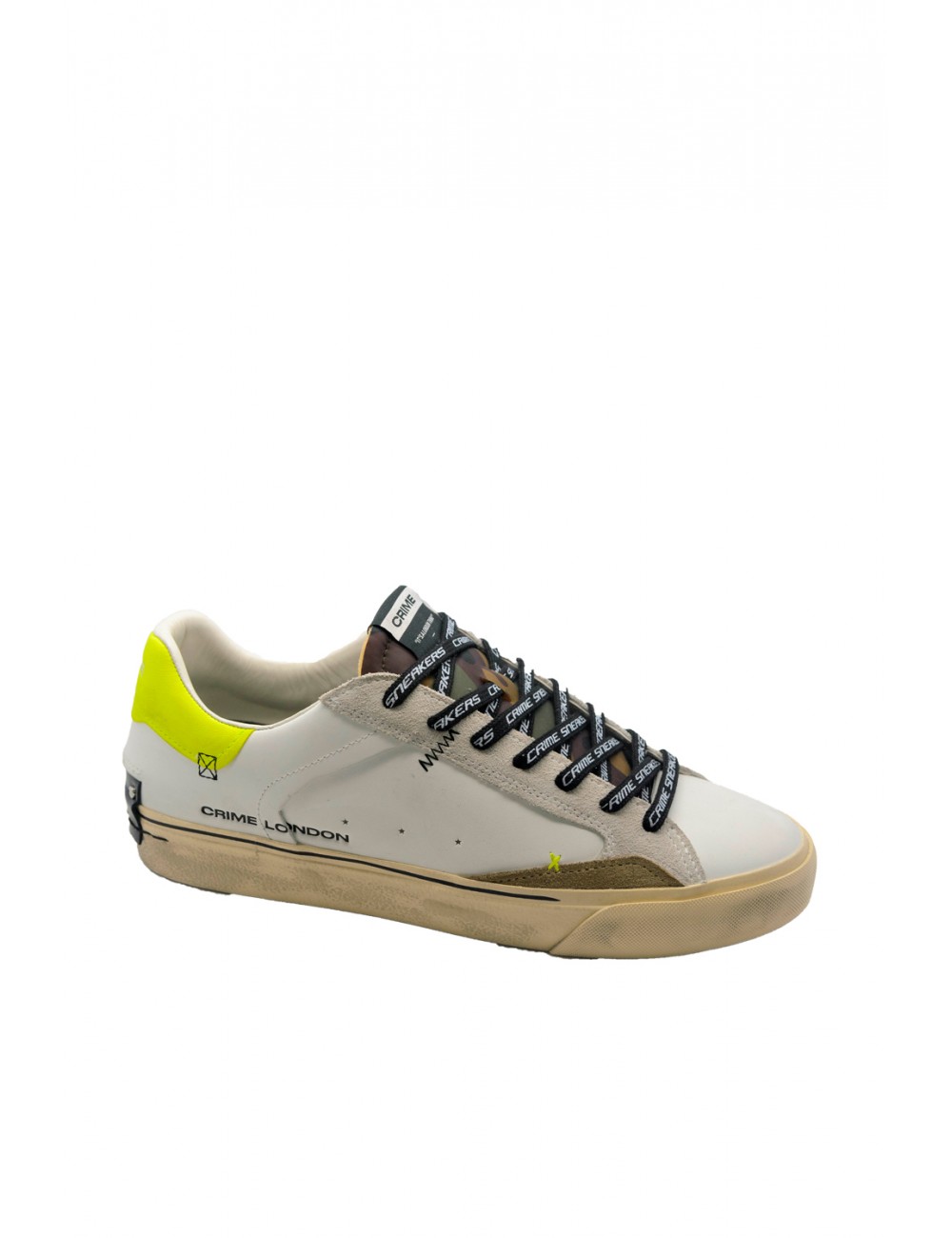 scarpe crime london UOMO BIANCHE - DISTRESSED DECONSTRUCTED - 11031AA8.10 vista laterale