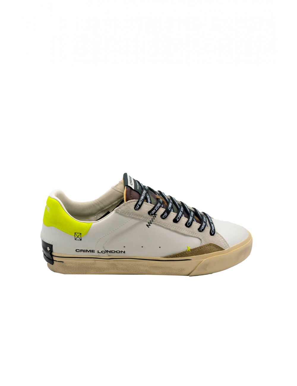 scarpe crime london UOMO BIANCHE - DISTRESSED DECONSTRUCTED - 11031AA8.10 vista laterale