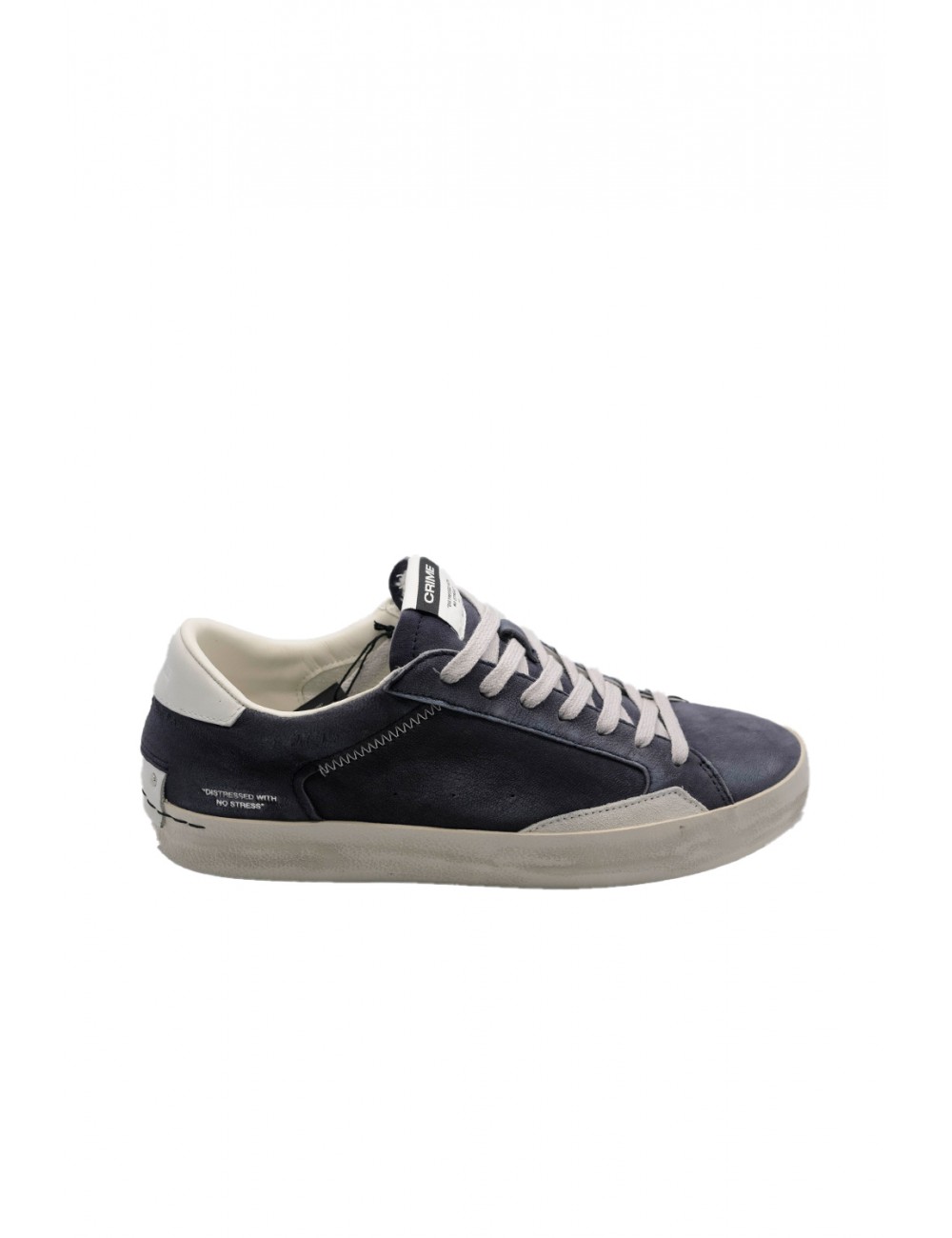 scarpe crime london UOMO BLU - DISTRESSED - 14007PP7.40 vista laterale