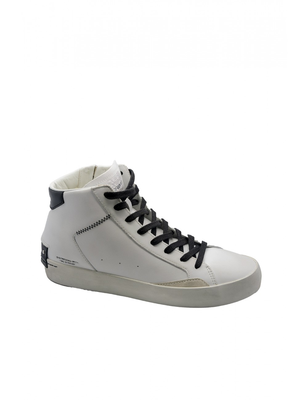 scarpe alte crime london UOMO BIANCHE - HIGH TOP DISTRESSED - 16070PP5.10 vista laterale