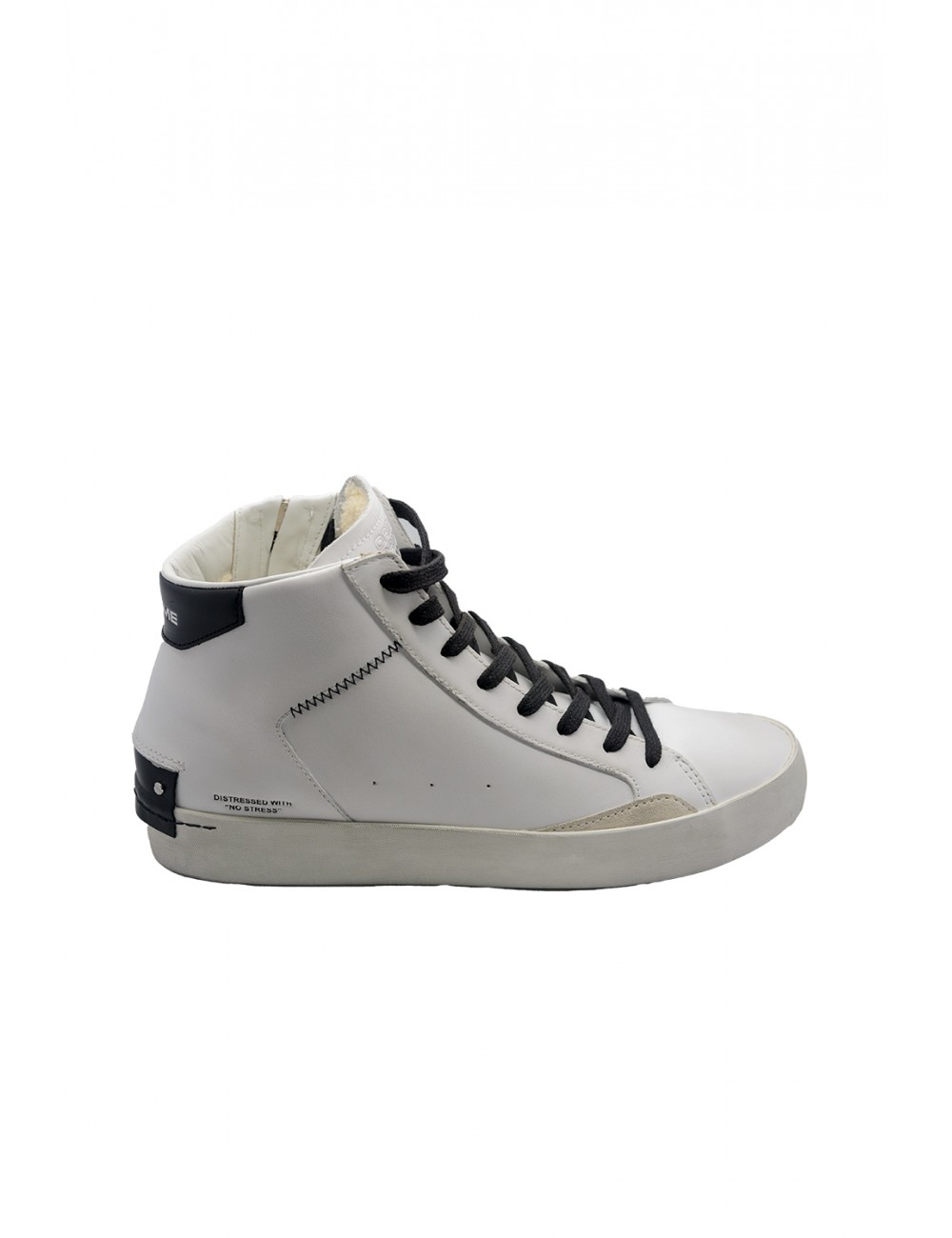 scarpe alte crime london UOMO BIANCHE - HIGH TOP DISTRESSED - 16070PP5.10 vista laterale