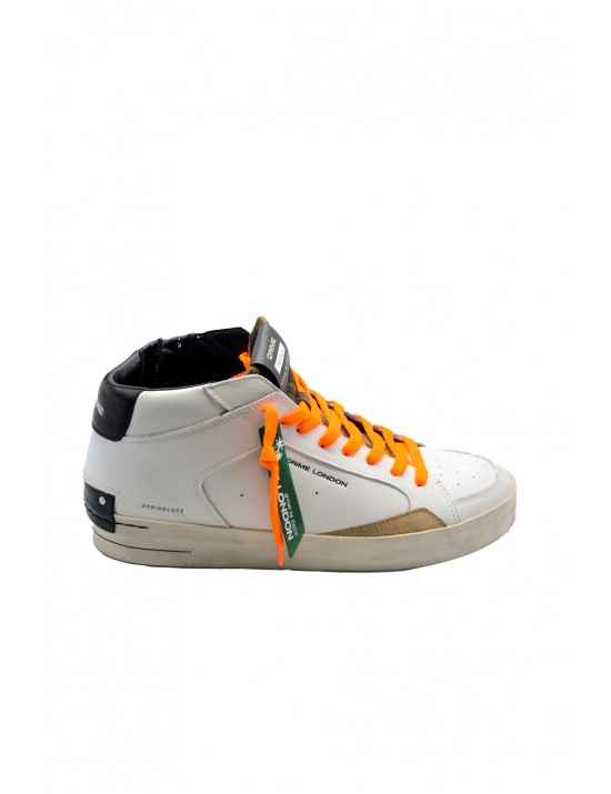 scarpe alte crime london UOMO BIANCHE - SK8 DELUXE MID - 18150AA6.10 vista laterale