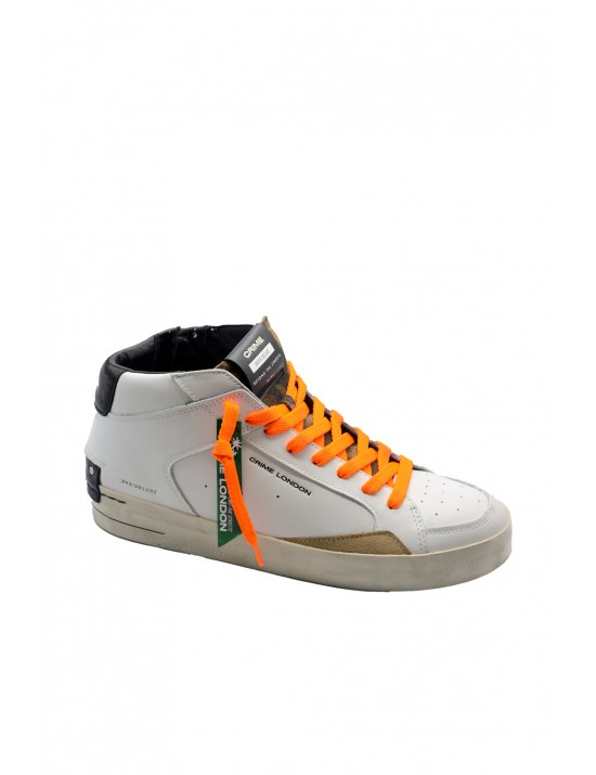 scarpe alte crime london UOMO BIANCHE - SK8 DELUXE MID - 18150AA6.10 vista laterale