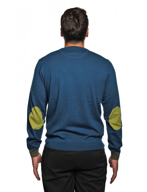 maglioncino sun68 UOMO 78 PETROLIO - K45143 vista posteriore