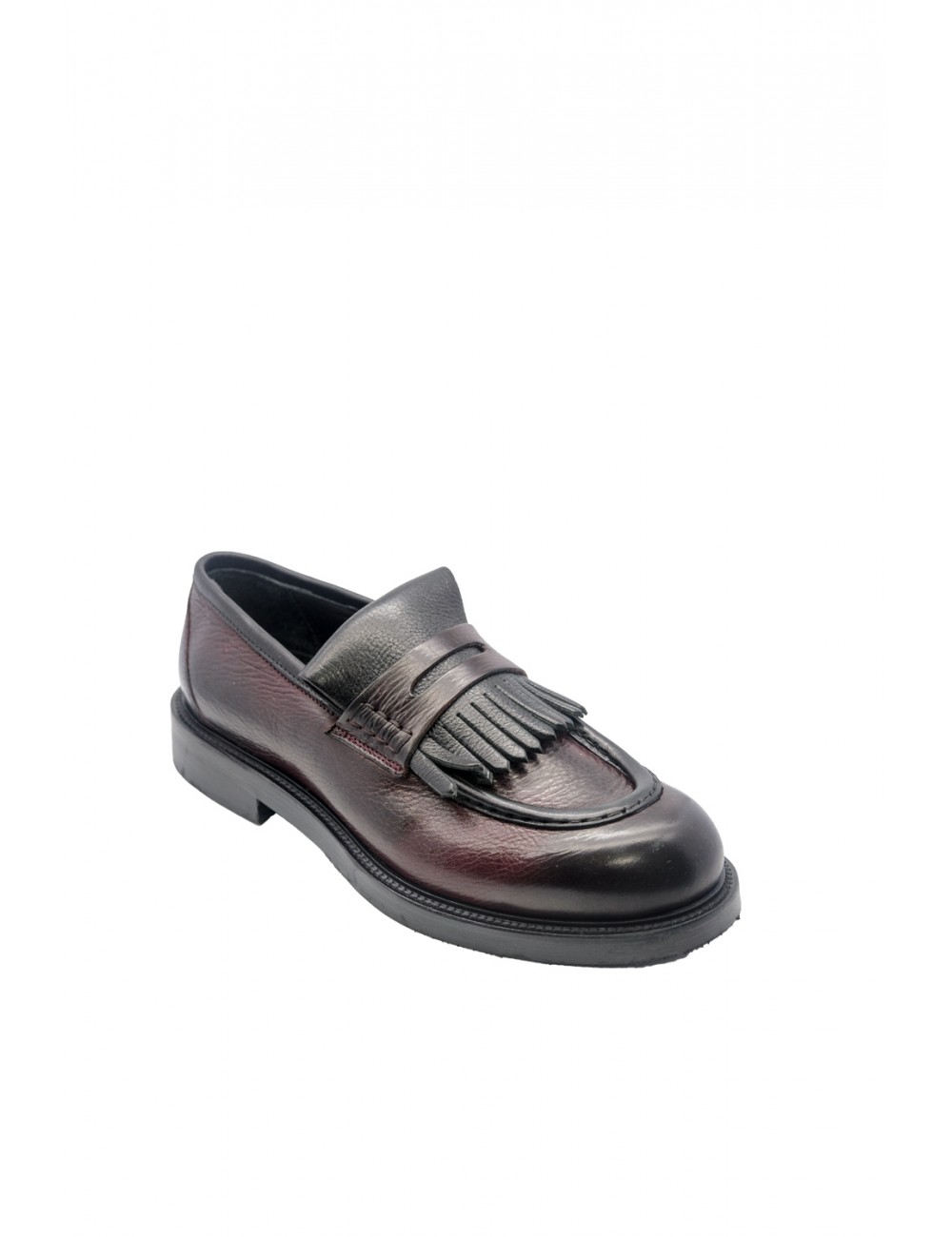 mocassini jp/david UOMO BORDEAUX E NERA NEW MESSICO BRETAGNA/NERO - 60726/2 vista frontale