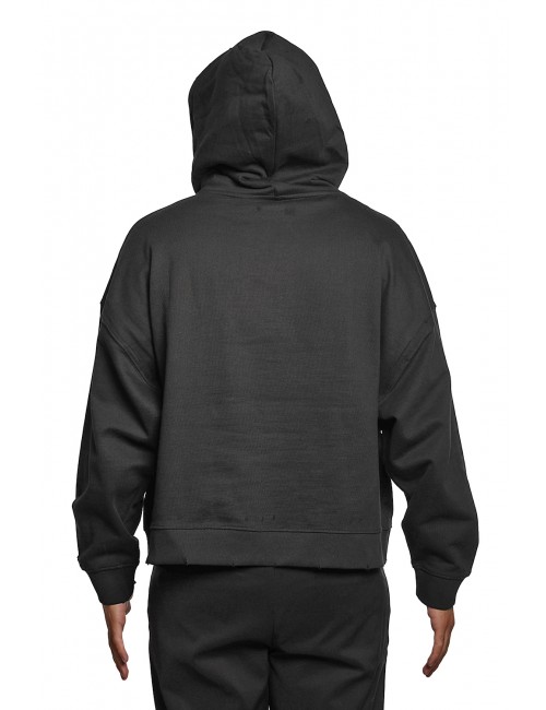 felpa john richmond UOMO BLACK - UMA25171FE vista posteriore cappuccio