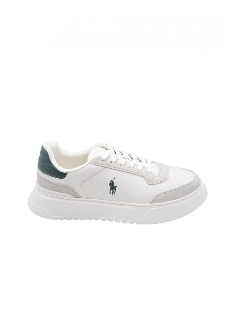 scarpe polo ralph lauren UOMO BIANCHE E VERDI WHITE/FOREST - RLITE SPORT-SK-LTL vista laterale