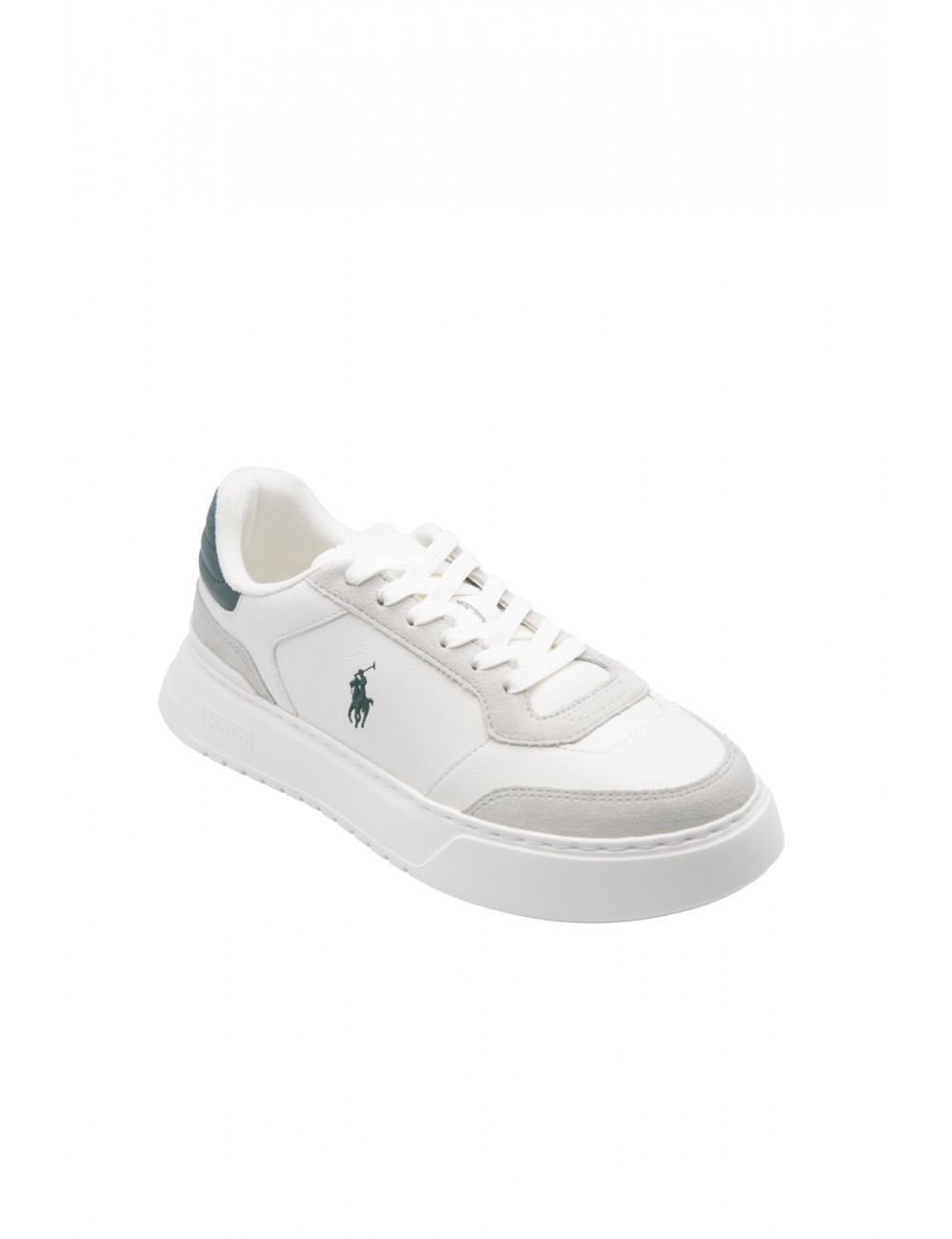 scarpe polo ralph lauren UOMO BIANCHE E VERDI WHITE/FOREST - RLITE SPORT-SK-LTL vista laterale