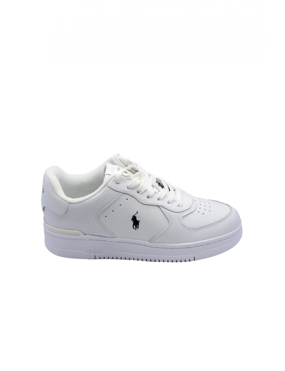 scarpe polo ralph lauren UOMO BIANCHE WH/WH/BKPP - MASTERS CRT-SK-LTL vista laterale