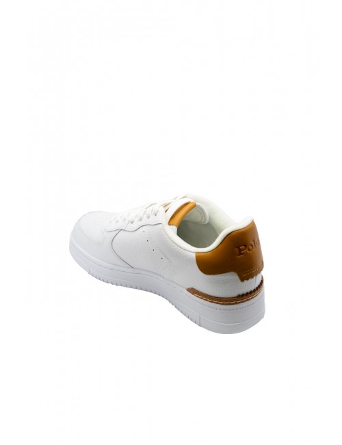 scarpe polo ralph lauren UOMO BIANCHE E CUOIO WHITE/TAN - MASTERS CRT-SK-LTL vista posteriore