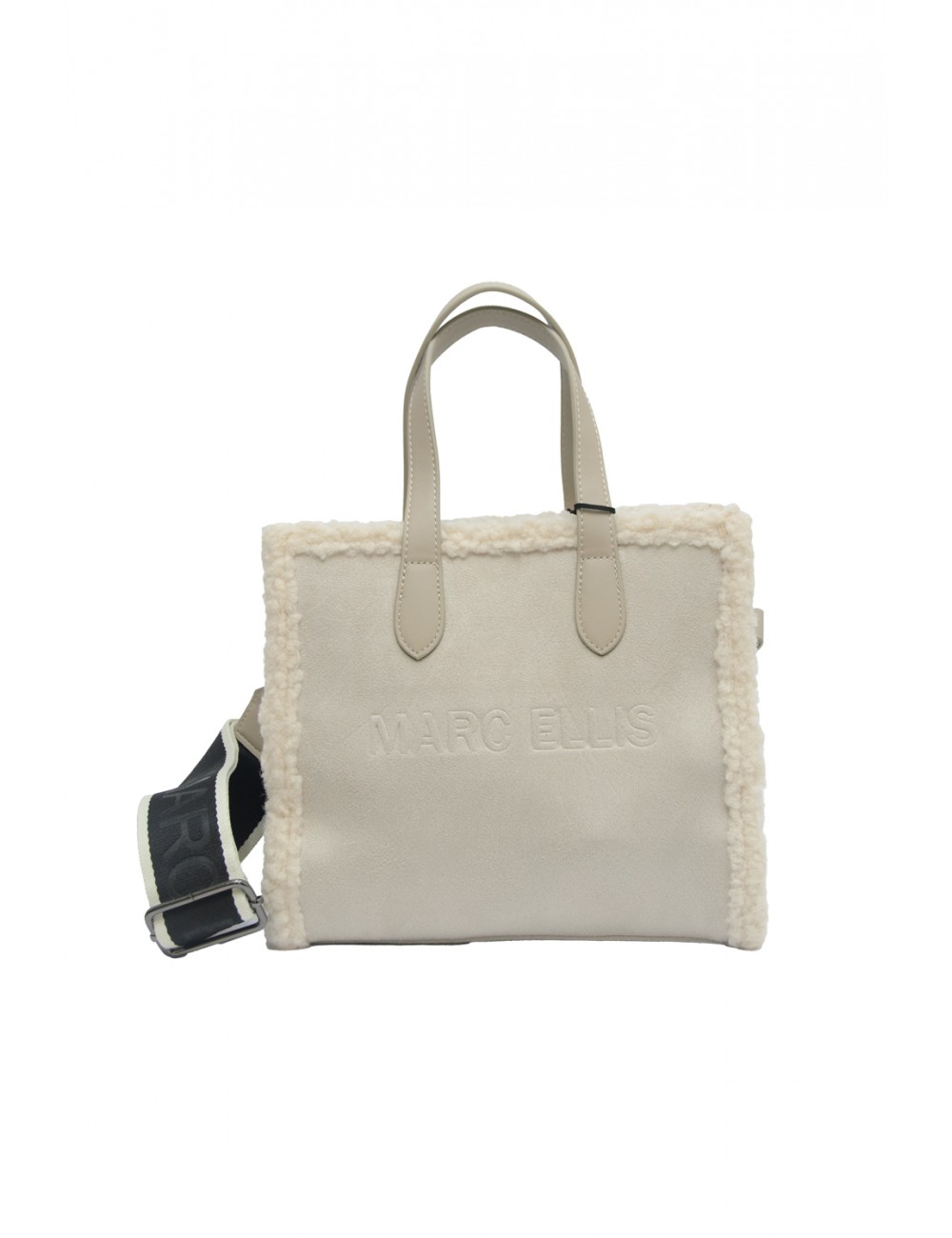 borsa marc ellis DONNA BEIGE TAUPE - BUBY SUEDE M vista frontale