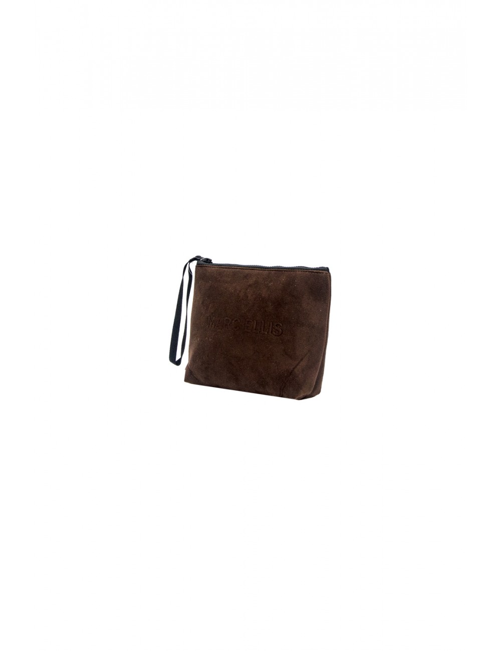 pochette marc ellis DONNA MARRONE COCOA - BUBY SUEDE CLUTCH vista frontale