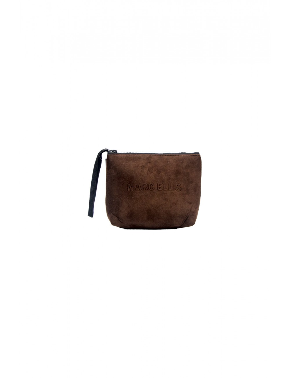 pochette marc ellis DONNA MARRONE COCOA - BUBY SUEDE CLUTCH vista frontale