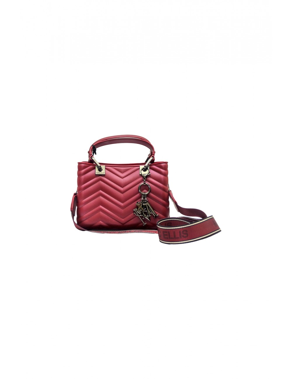 borsa marc ellis DONNA ROSSA E ARGENTO RUBINO/CDF - FLAT KRISSY M WAVE_25 vista frontale