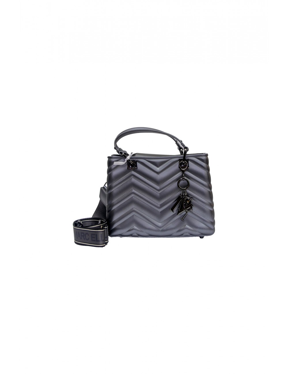 borsa marc ellis DONNA GRIGIA E ARGENTO GUN METAL/CDF - FLAT KRISSY M WAVE_25 vista frontale