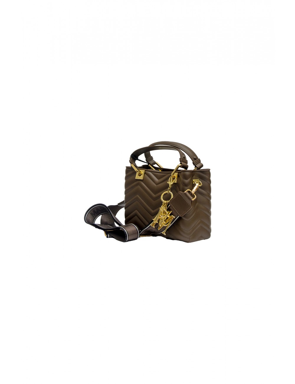 borsa marc ellis DONNA MARRONE E ORO COCOA/ LIGHT GOLD - FLAT KRISSY M WAVE_25 vista frontale