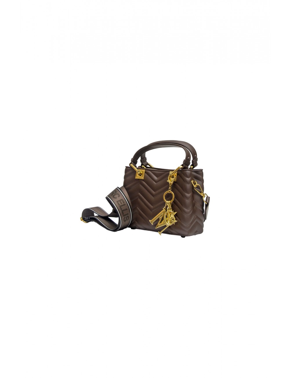 borsa marc ellis DONNA MARRONE E ORO COCOA/ LIGHT GOLD - FLAT KRISSY S WAVE_25 vista frontale