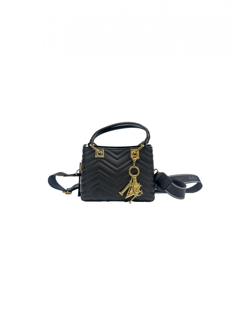 borsa marc ellis DONNA BLACK E LIGHT GOLD - FLAT KRISSY S WAVE_25 vista frontale