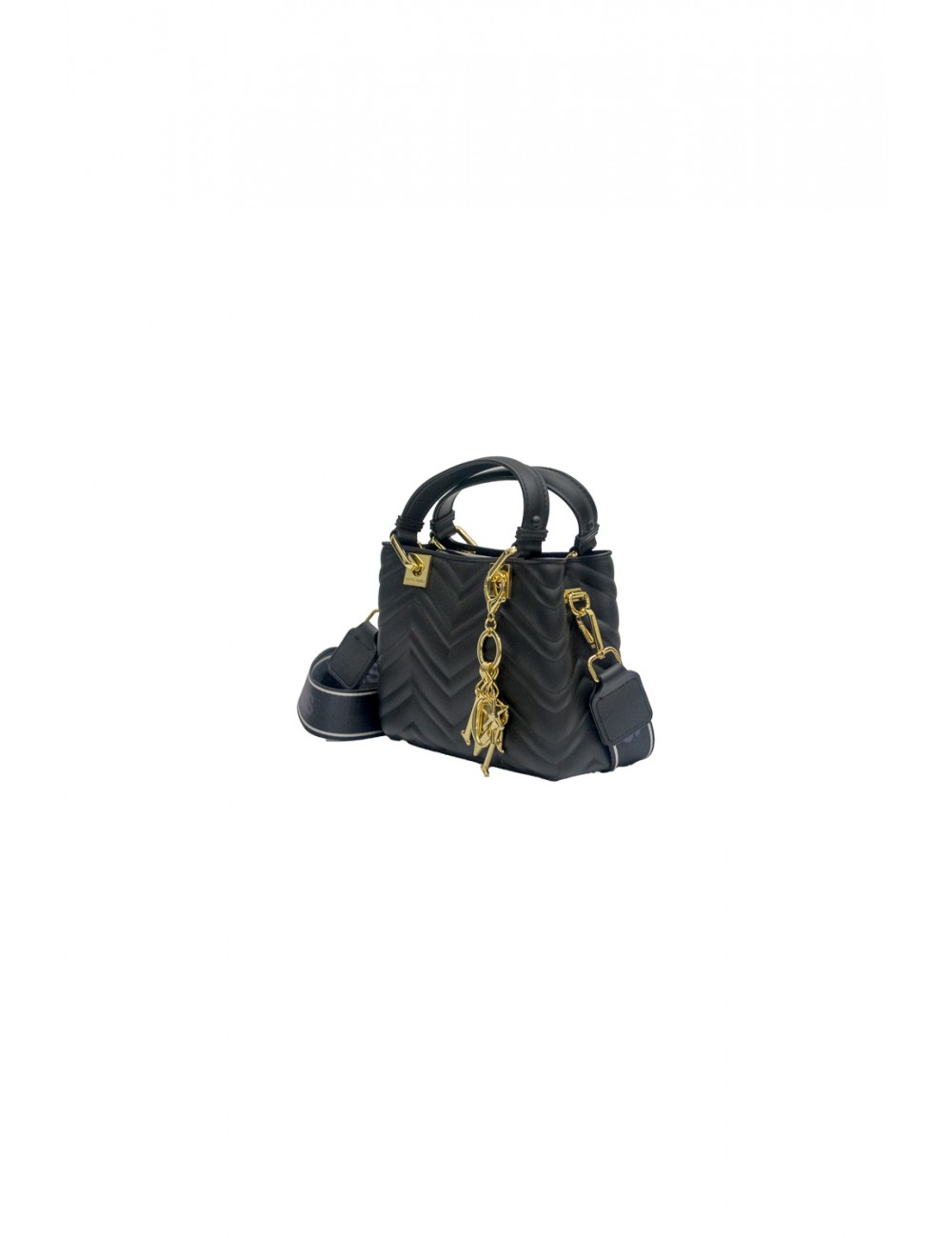 borsa marc ellis DONNA BLACK E LIGHT GOLD - FLAT KRISSY S WAVE_25 vista frontale