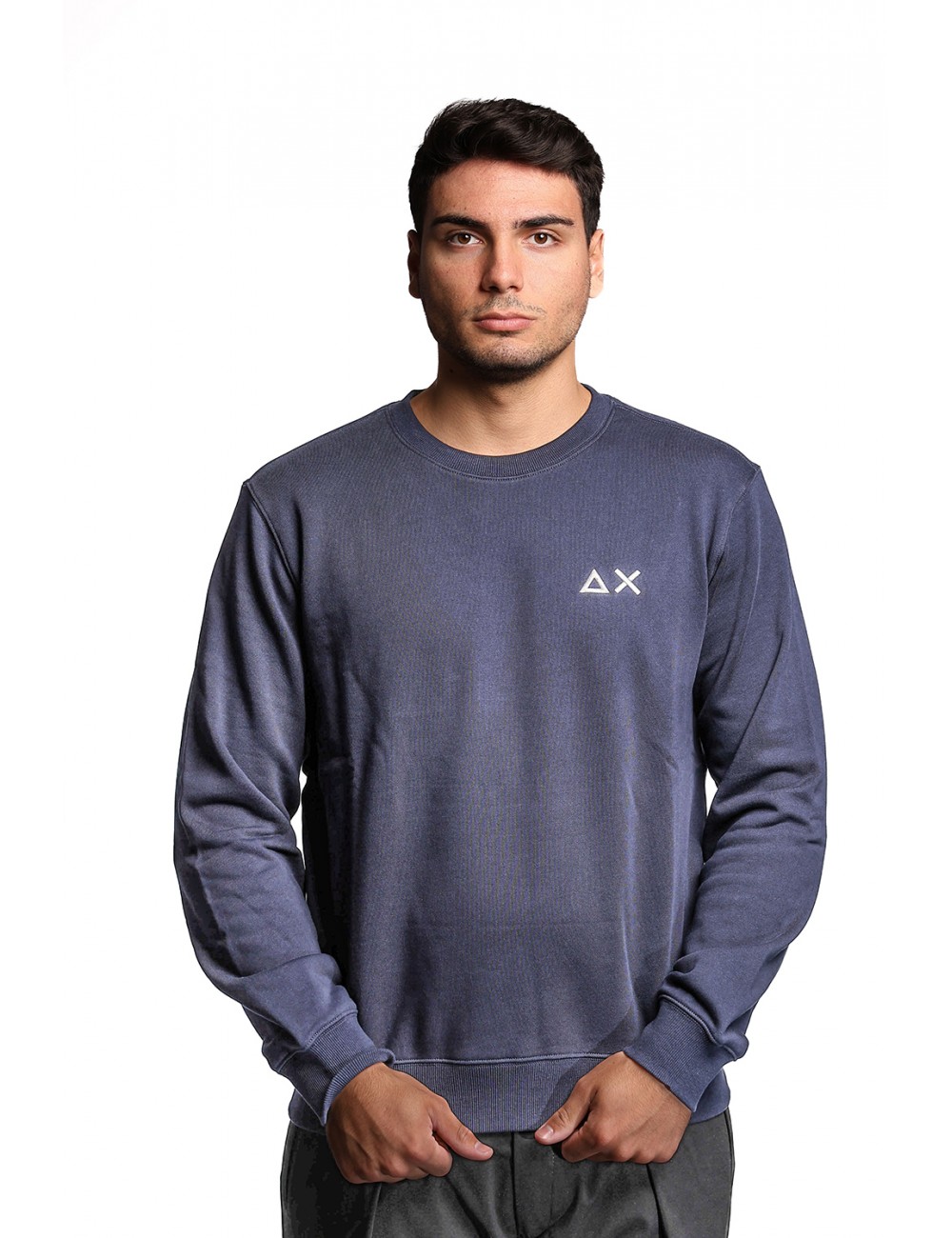 felpa sun68 UOMO 07 NAVY BLUE - F45103 vista frontale