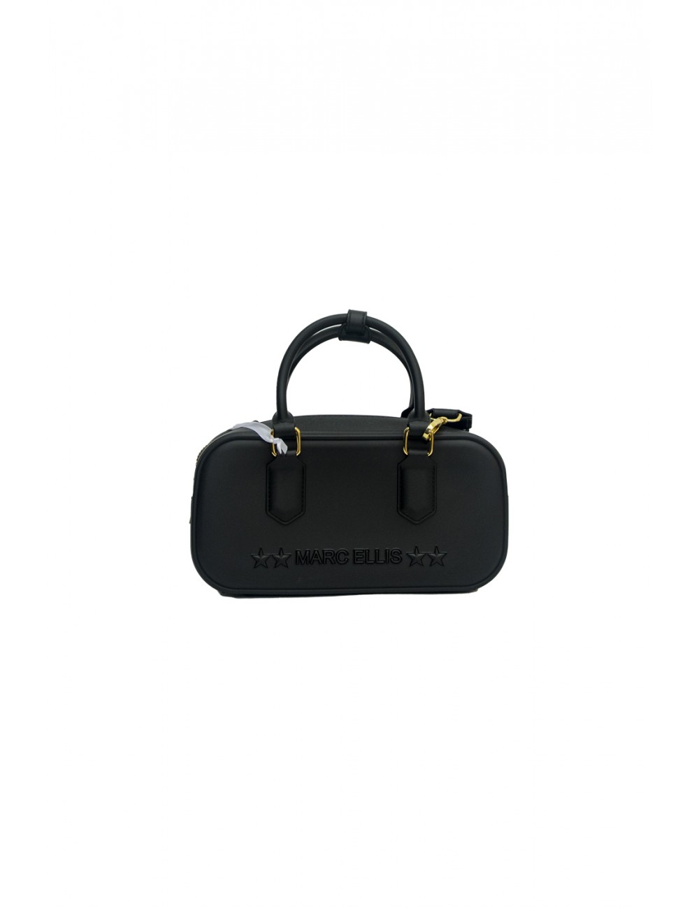 borsa marc ellis DONNA BLACK E LIGHT GOLD - FLAT STICH_25 vista frontale