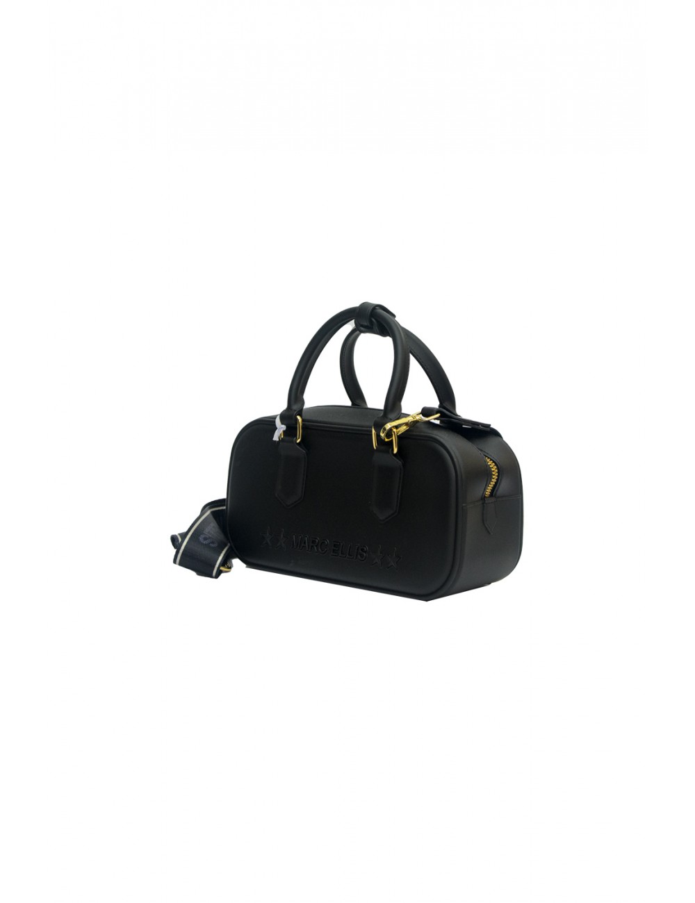 borsa marc ellis DONNA BLACK E LIGHT GOLD - FLAT STICH_25 vista frontale
