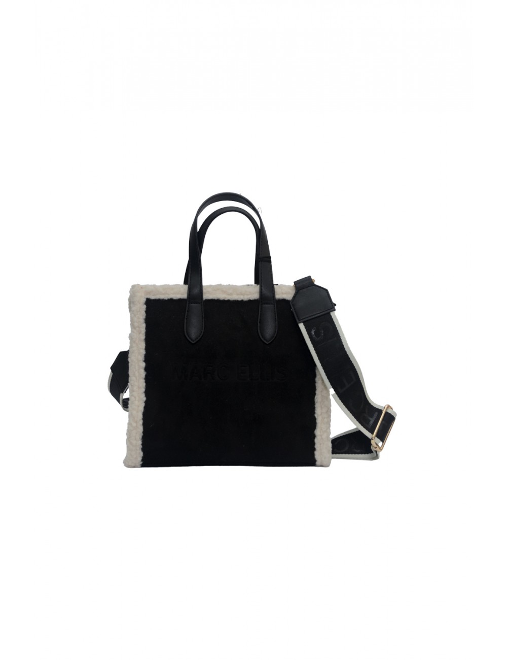 borsa marc ellis DONNA BLACK - BUBY SUEDE M vista frontale