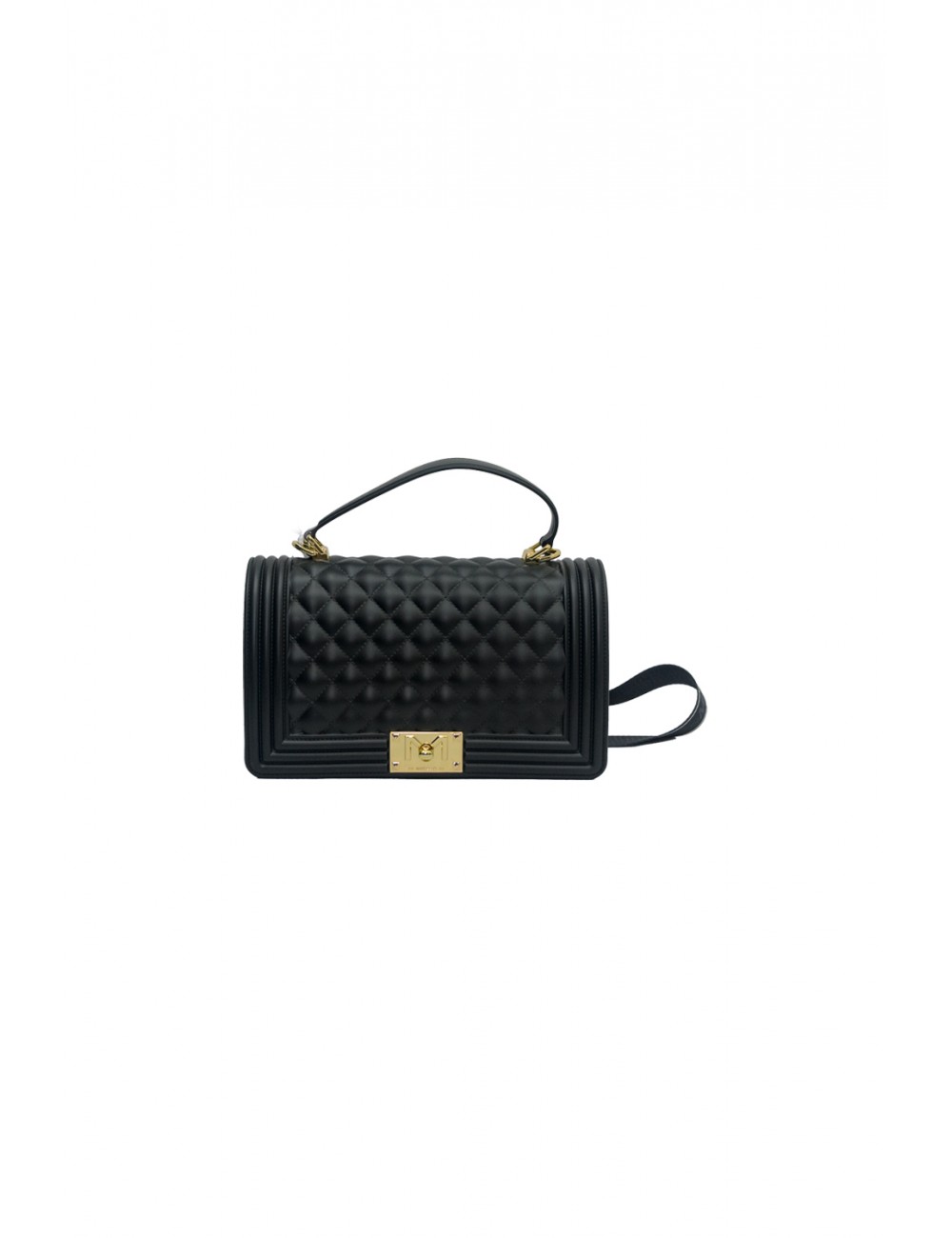 borsa marc ellis DONNA BLACK E LIGHT GOLD - FLAT SQUARE M vista frontale