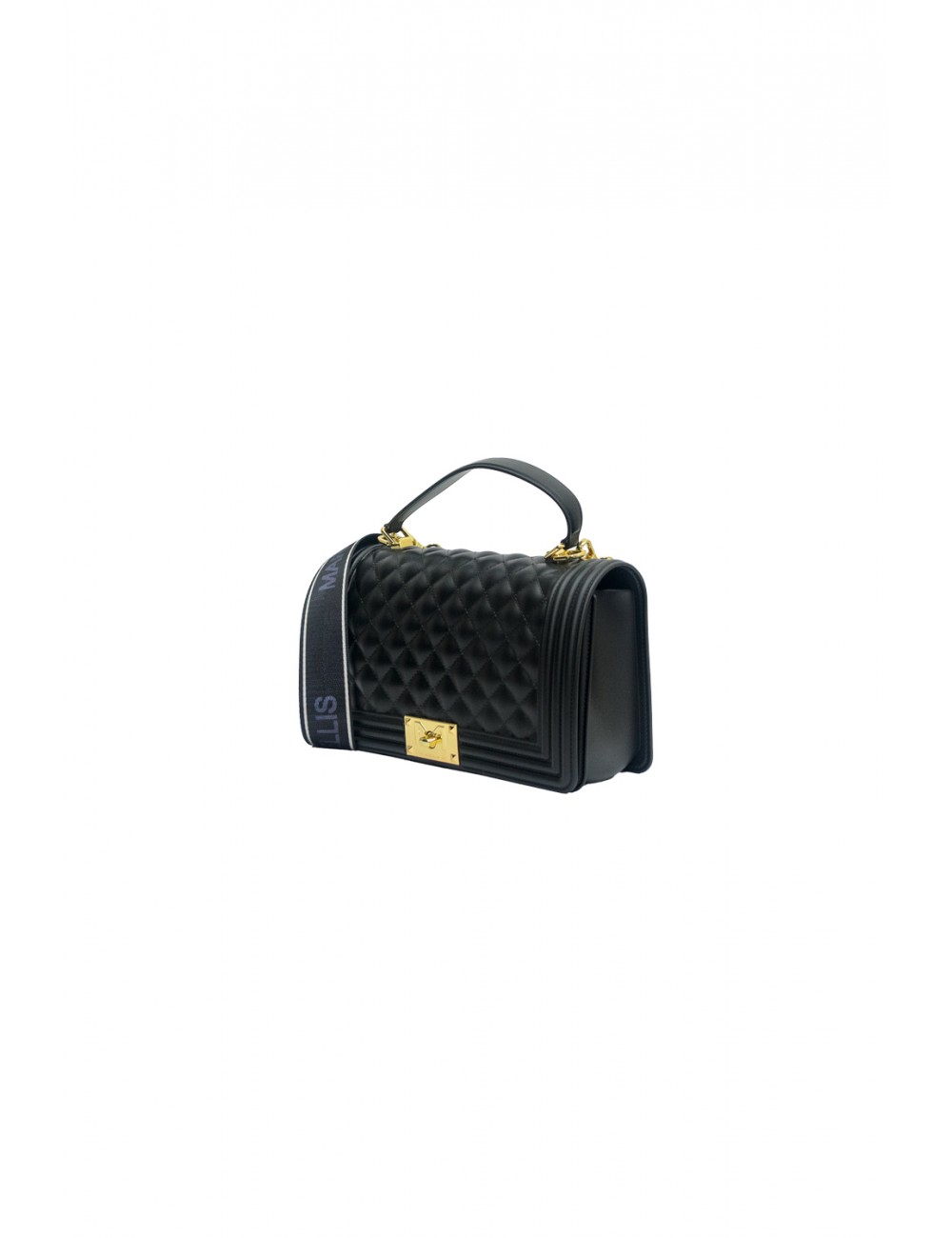 borsa marc ellis DONNA BLACK E LIGHT GOLD - FLAT SQUARE M vista frontale
