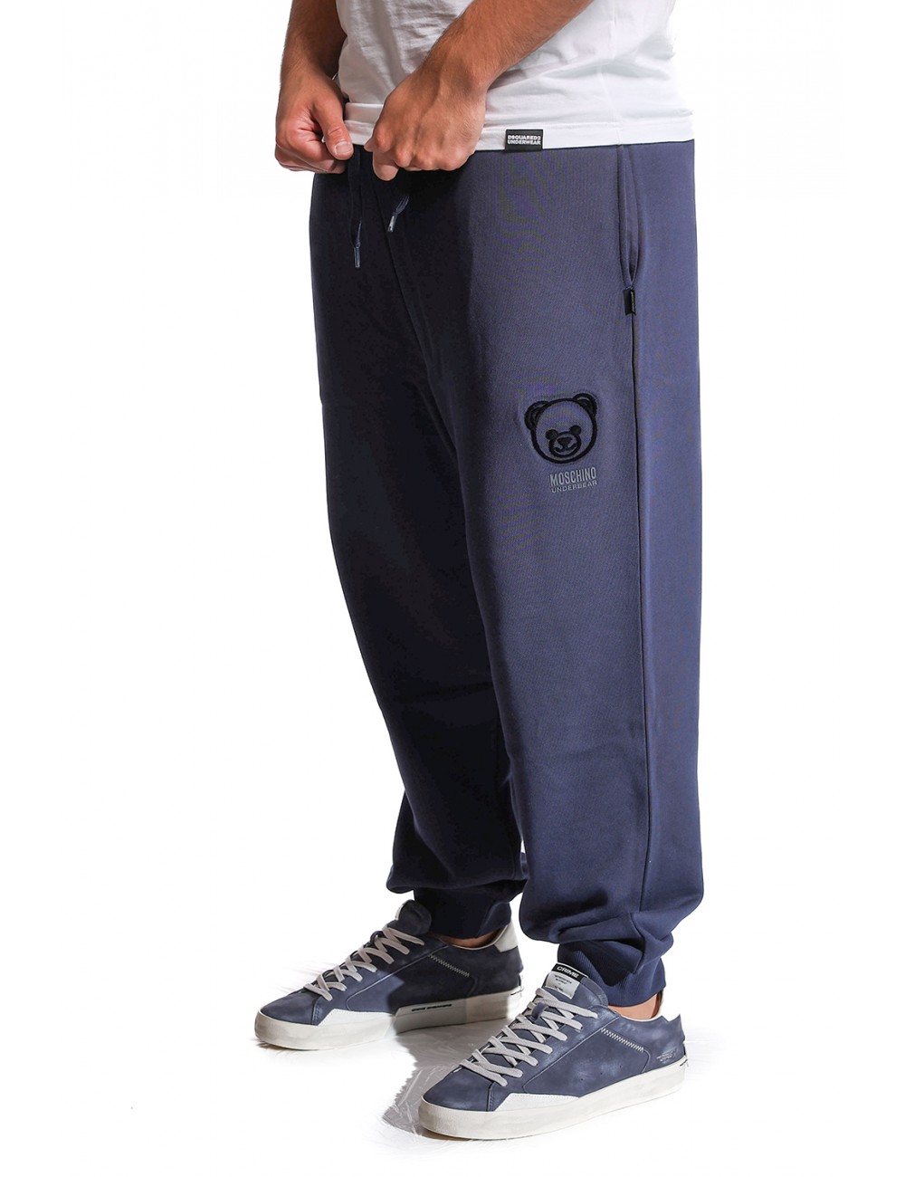 pantalone tuta moschino UOMO BLU 0290 - V1A6808 - 4418 vista frontale