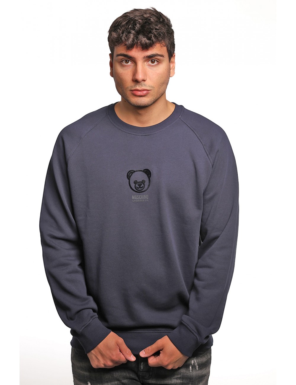 felpa moschino UOMO BLU 0290 - V1A1707 - 4418 vista frontale