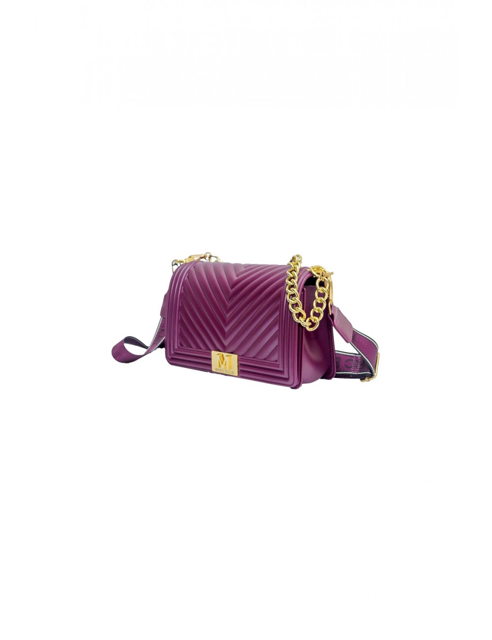 borsa marc ellis DONNA PORPORA SCURO E ORO PURPLE/LIGHT GOLD - FLAT M_25 vista frontale