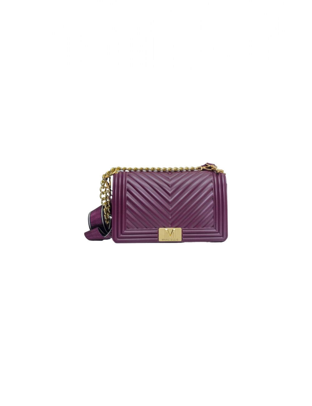 borsa marc ellis DONNA PORPORA SCURO E ORO PURPLE/LIGHT GOLD - FLAT M_25 vista frontale