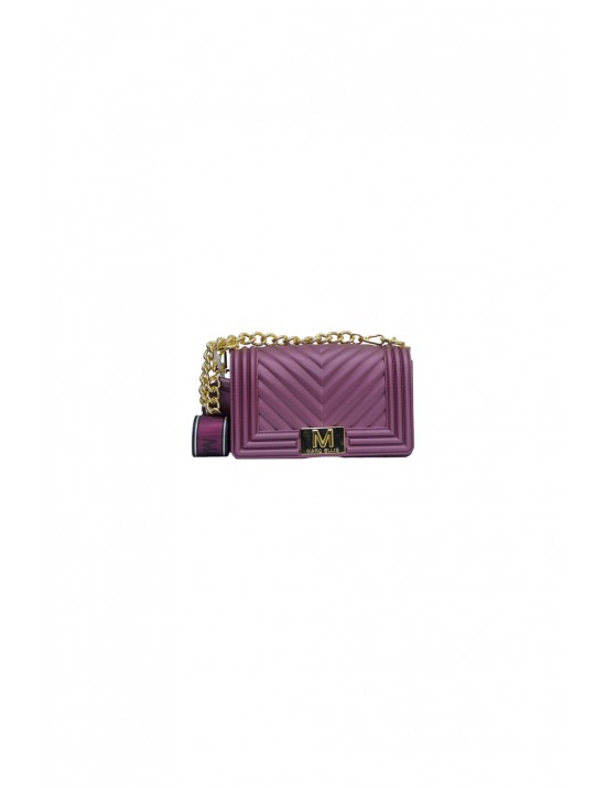 borsa marc ellis DONNA PORPORA SCURO E ORO PURPLE/LIGHT GOLD - FLAT S_25 vista frontale