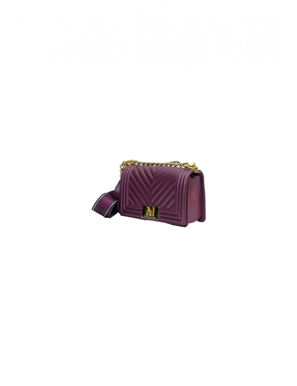 borsa marc ellis DONNA PORPORA SCURO E ORO PURPLE/LIGHT GOLD - FLAT S_25 vista frontale