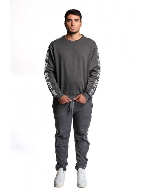 felpa moschino UOMO NERA 0555 - V1A1791 - 4424 vista frontale completo