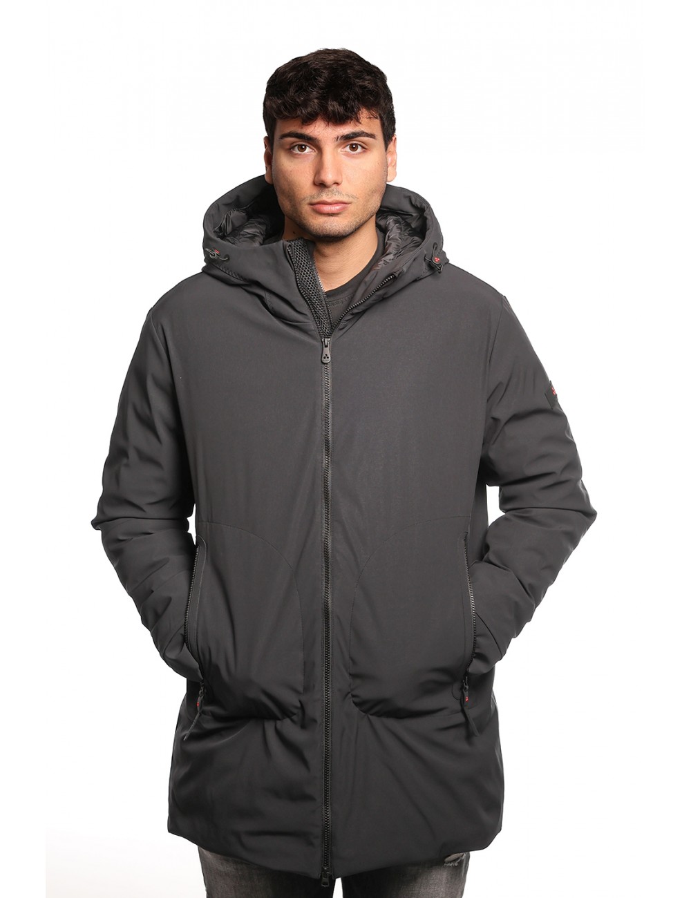 giubbino lungo peuterey UOMO NERO - METIDE SRT 01 - PEU5567 vista frontale