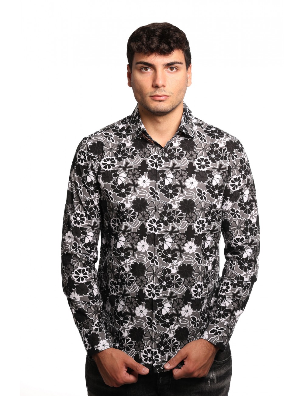 camicia alessandro lamura UOMO GRIGIA VU - SAM3023 vista frontale