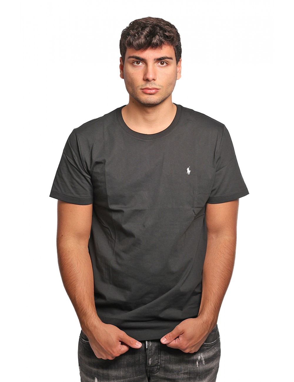 t-shirt polo ralph lauren UOMO BLACK - 714844756001 vista frontale