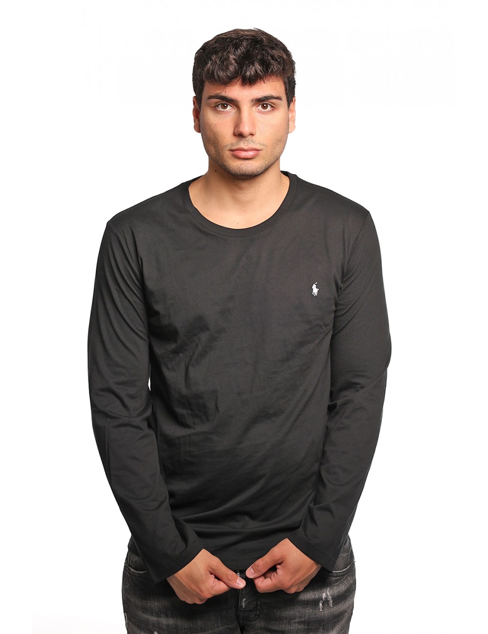 t-shirt polo ralph lauren UOMO BLACK - 714844759001 vista frontale