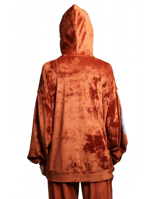 felpa kostumn°1 DONNA BRUCIATO E CELESTE - KI2518 vista posteriore